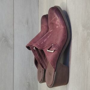 Teva Women Leather Nubuck Mary Jane Mules Heels shoes sz 9.5